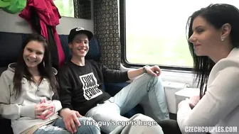Foursome Sex in Public Train