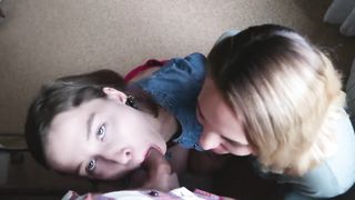 Threesome with Two Cum Hungry Mouths