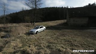 Cute Schoolgirl Alexis Gets Her Pussy Licked In Her Mercedes S63 AMG Sedan