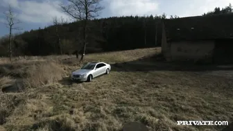 Cute Schoolgirl Alexis Gets Her Pussy Licked In Her Mercedes S63 AMG Sedan