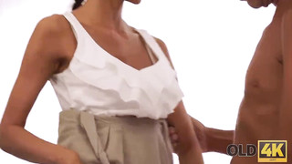 Adorable Secretary Knows How to Relax her Tired Old Boss