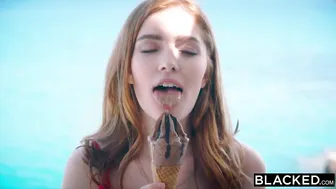 Redhead Slut Cheating her White Boyfriend with Big Black Monster at Vacation