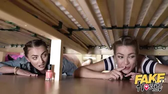 Hot Girls Stucked under a Bunk Bed got Fucked by Turist Guy