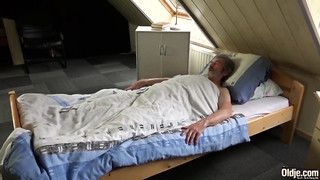 Stunning Young Nurse Gives her Old Patient Some Special Medicine and Cures Him