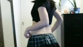 Elisha Mae Pantyless School Girl Booty Tease
