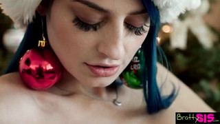 Dirty Stepsister Gives her Boobs to her Brother As Christmas Present