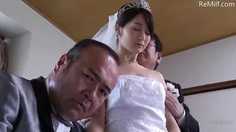 Japanese Bride Gets Molested and Fingered By Boss in Front of her New Husband