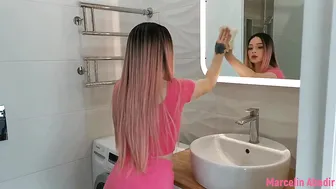 Delightful Pink Girl Getting Fucked Anally in the Toiled After She Cleaned it