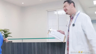 Doctor Caught Julie Cash The Most Fuckable Nurse On Patient's Cock