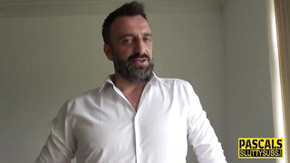 Tattooed, Blonde Milf Sucks Cock and Get Cum All Over Her Face