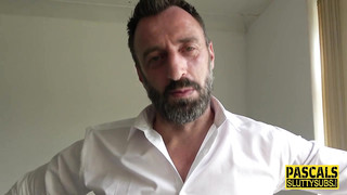 Tattooed, Blonde Milf Sucks Cock and Get Cum All Over Her Face