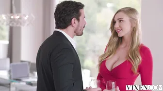 Horny Blonde Secretary with Amazing Boobs Invites her Boss to her Apartment