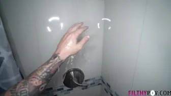 Real Step-sister Caught Masturbating In The Shower And Fucked