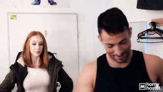 Slutty Redhead with Big Boobs Fucks Total Stranger in the Hostel