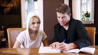 Filthy Older Guy Takes Advantage of Spoiled Cute Blonde Teen While her Parents are Out of Town