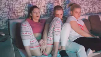 Crazy Dude Starts Fingering his Girlfriend's Best Friend While They Were Watching the Movie