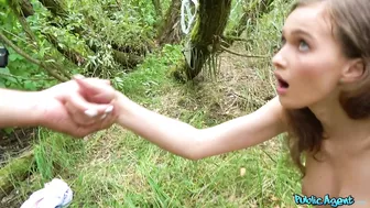 Busty Cutie Took Money For Some Nudity But Later She Gets Fucked In Woods