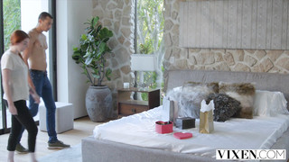 Hot Vixen In Sexy Lingerie Loves Being In Control And Fucks A Gardener