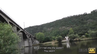 Liliane Delightful Slut Brunette Giving Blowjobs To Various Strangers By The River