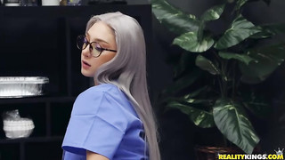 Doctor Welcomes New Super Hot Busty Nurse in his Hospital by Fucking That Ass