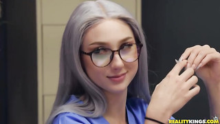 Doctor Welcomes New Super Hot Busty Nurse in his Hospital by Fucking That Ass