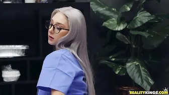 Doctor Welcomes New Super Hot Busty Nurse in his Hospital by Fucking That Ass