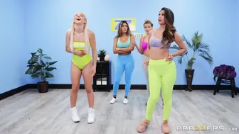 Two Yummy Big Ass Babes Kissing and Licking Like Mad After Yoga Classes