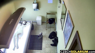 18 Year Old Euro Teen Fucking her Juicy Pussy in Solarium