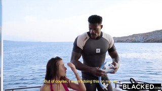 Hot Bikini Model Making Out With Handsome Black Guy On The Beach