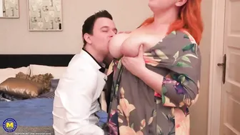 BBW Redhead MILF Getting Pumped Hard by Horny Skinny Young Man