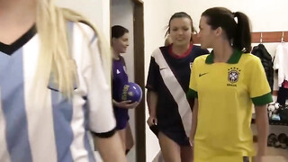 Nude Soccer Female Players Getting Horny and Naughty While Having a Shower Together