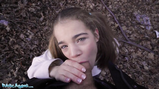 Cute Spanish Teen Sucks Dick in the Forest and Spreads Legs for 200 Euros