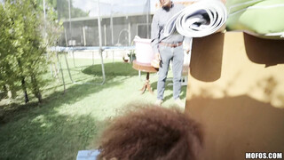 Cute Afro Chick Loves Riding My Dick in the Backyard