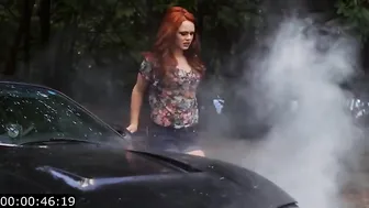 Blue Eyed Redhead Hottie Receives Big Fat Cock in her Asshole by Car Mechanic Guy