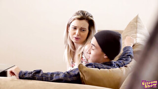 Adorable Blonde Babe Nailed While Her Parents Are In The Living Room