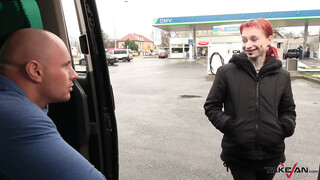 Totally Pierced and Tattooed Wierd Babe Rock the Cock in Driving Car