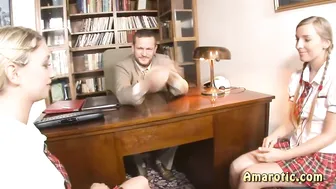 Filthy Teacher Gives Free Anal Lessons to His Naughty Hot Teen Students
