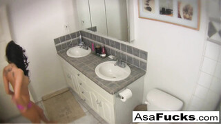 Asa Akira Sets Up Two Cameras For You To See Her Get Horny