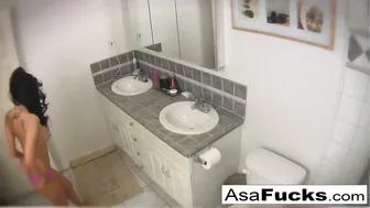 Asa Akira Sets Up Two Cameras For You To See Her Get Horny