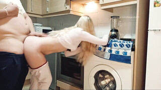 Sweet Sex In The Kitchen While Guests Are In The Living Room