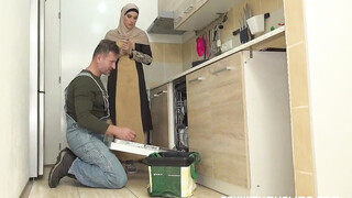 Yummy Muslim MILF Fucked from Behind in the Kitchen