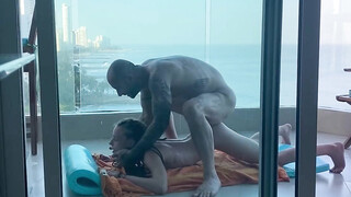 A Young Student Gets Fucked On A Balcony