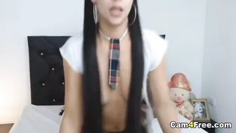 Nasty Latina Teen Dildoing Her Pussy on Webcam