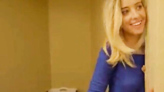 Cheating Slim Blonde Banging Nerd Guy on the Couch