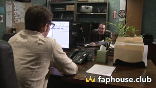 Dirty Secretary Sucks Boss's Giant Cock