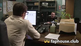 Dirty Secretary Sucks Boss's Giant Cock