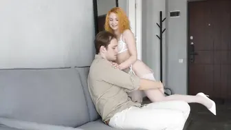 Fucking Redhead in White Lingerie is Insane