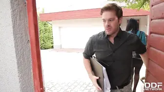 Realtor Fucks Lesbian Couple Brutally From Ass To Mouth